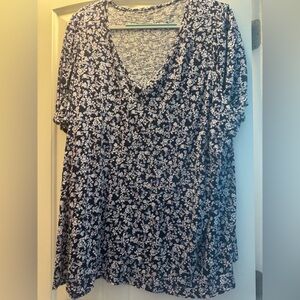 Floral V-Neck Women's Top